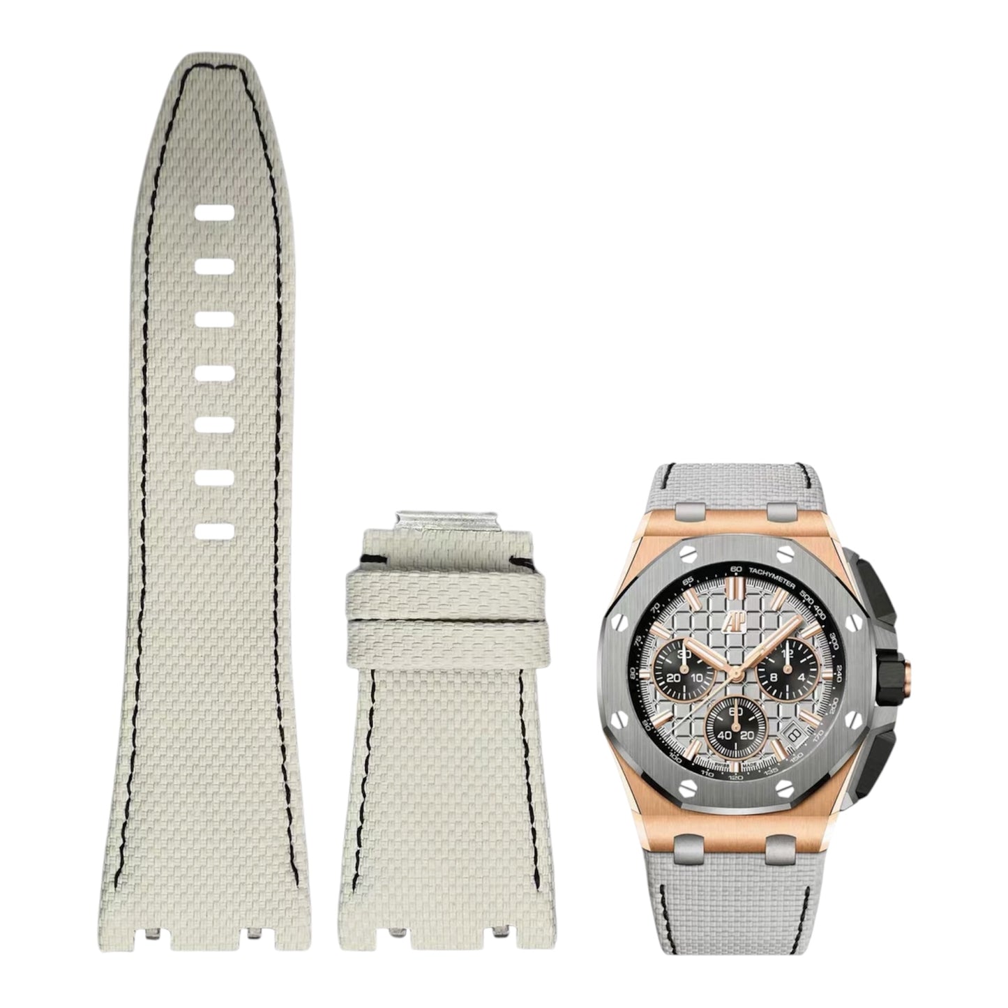 Ap sailcloth beige leather strap with quick release function 