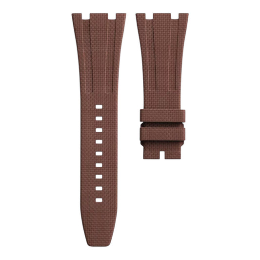 Brown rubber strap for 41mm Royal Oak (SAILCLOTH RUBBER)