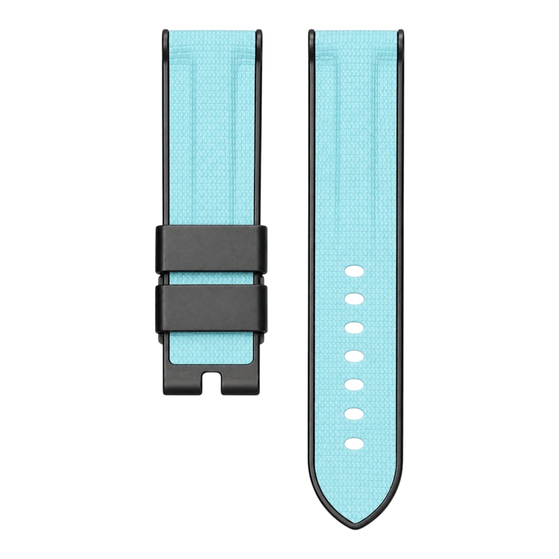 Sky blue sailcloth rubber strap for panerai luminor watch models 