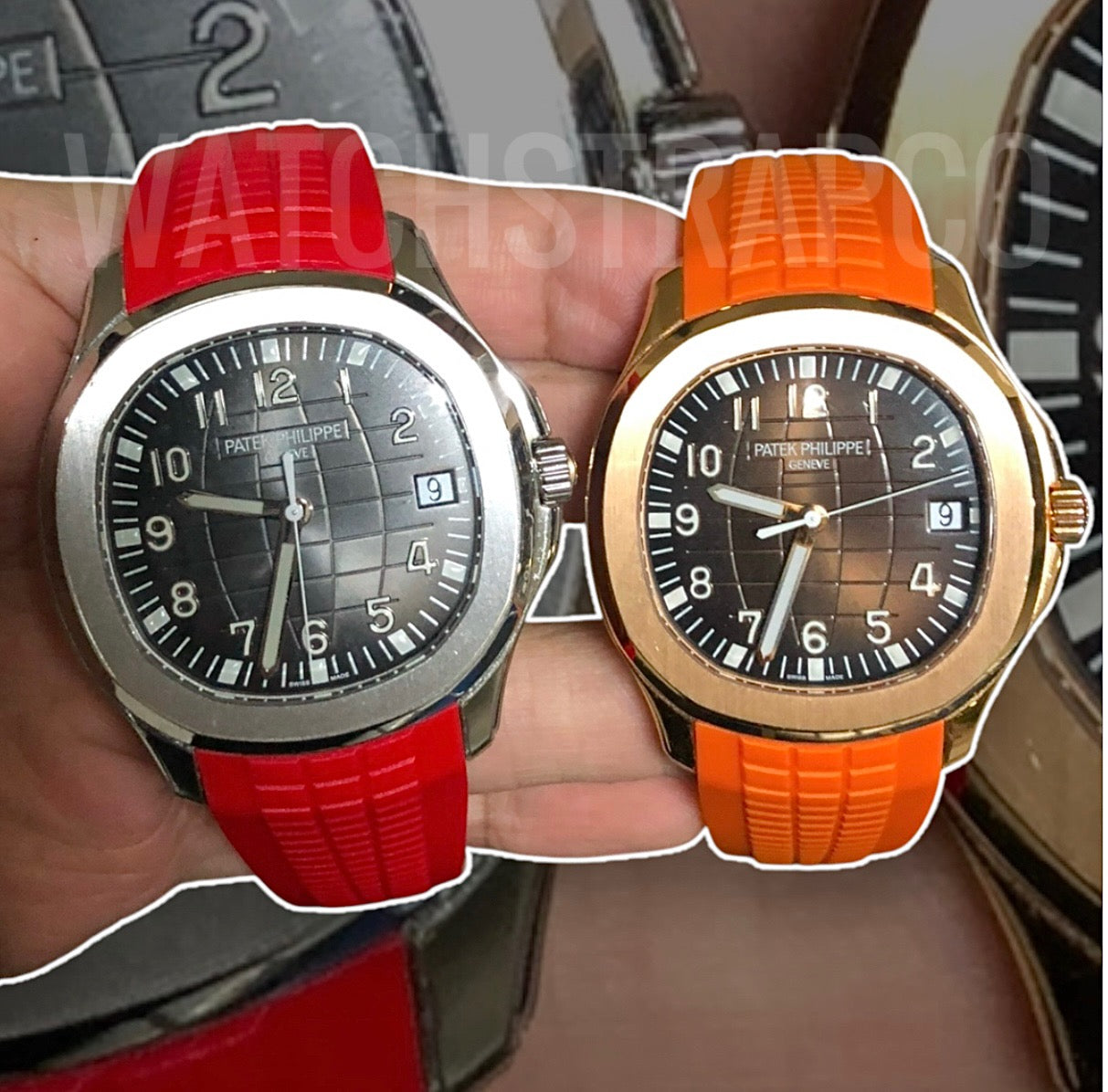 Aquanaut Rubber Strap in Red for 5174/5167 Models