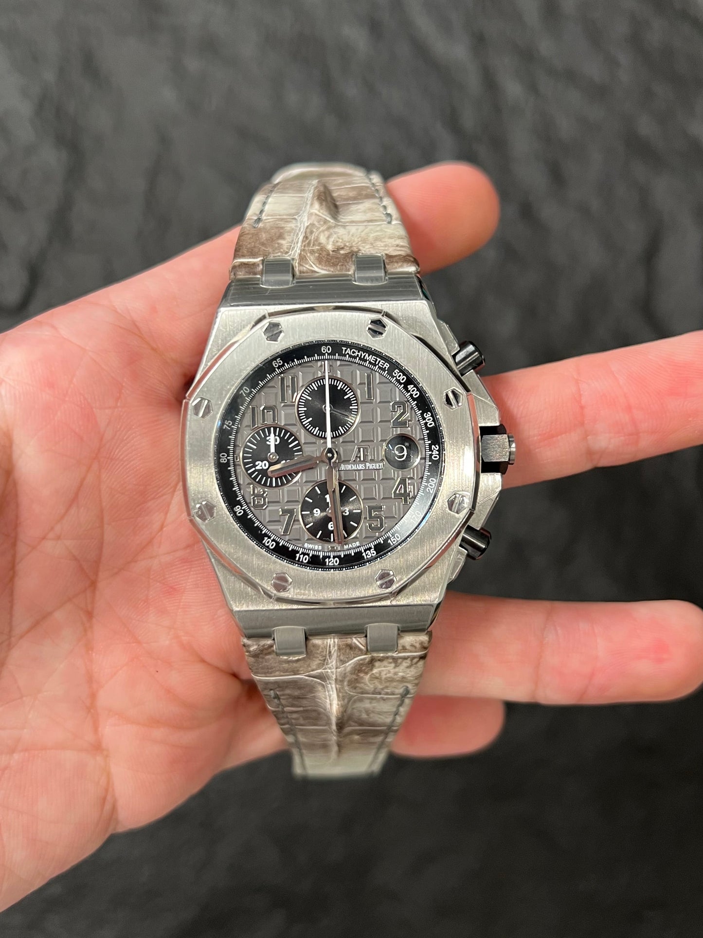 Ap offshore alligator strap for 42mm models (White Himalayan)