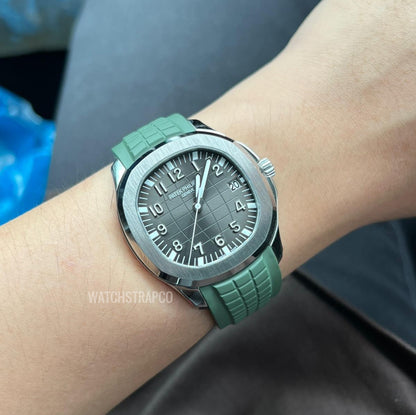 Aquanaut Rubber Strap In Army Green for 5164/5167 Models