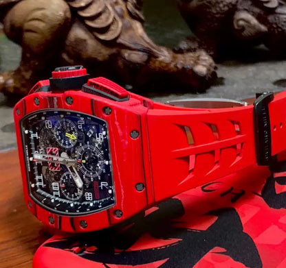 Richard Mille 11/65 Rubber Strap Red