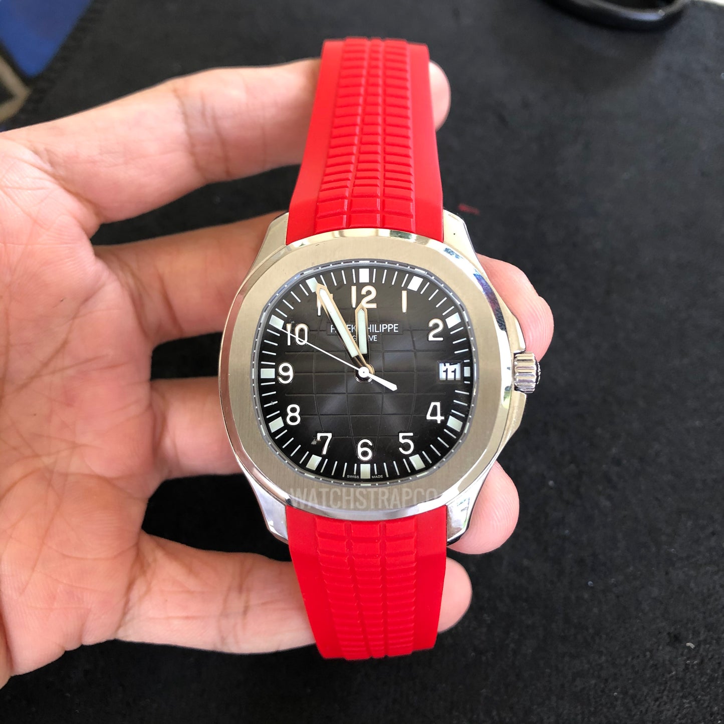 Aquanaut Rubber Strap in Red for 5174/5167 Models