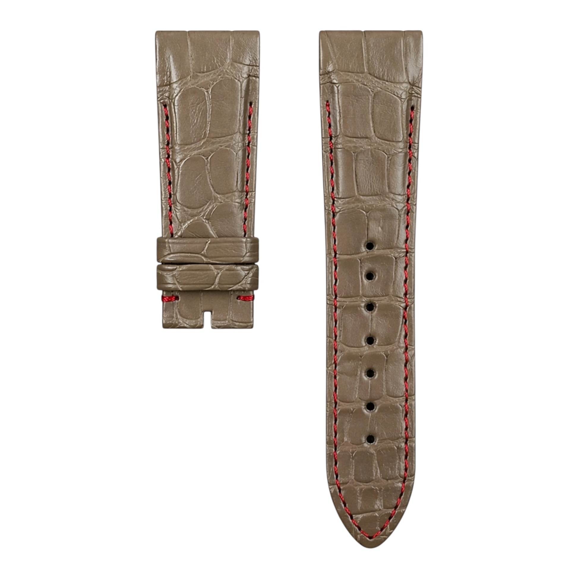 Sand brown alligator strap with red stitching for Franck muller conquistador 8900 