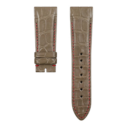Sand brown alligator strap with red stitching for Franck muller conquistador 8900 