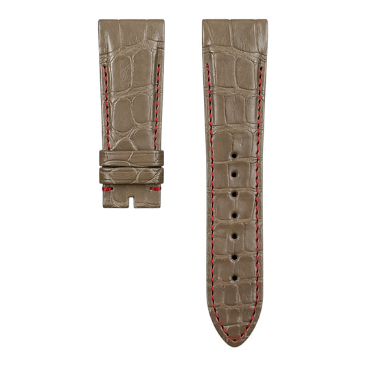 Sand brown alligator strap with red stitching for Franck muller conquistador 8900 