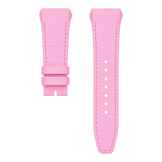 Pink v45 Franck muller watch strap on a white background