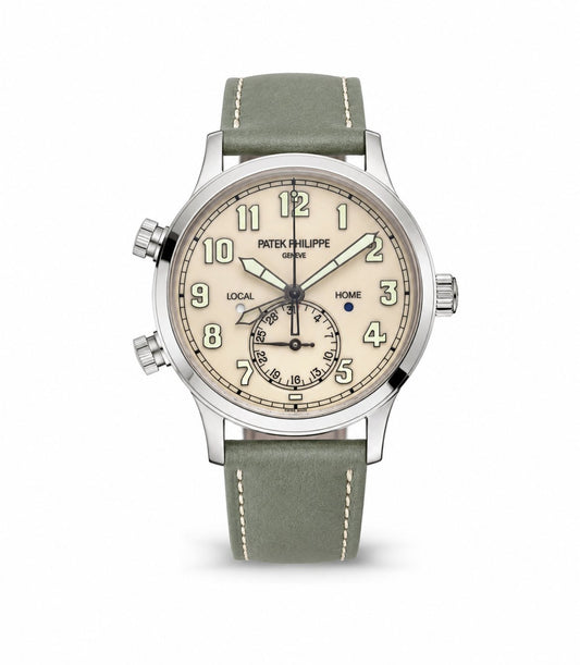 Calatrava Pilot Travel Time Leather Strap 5524G