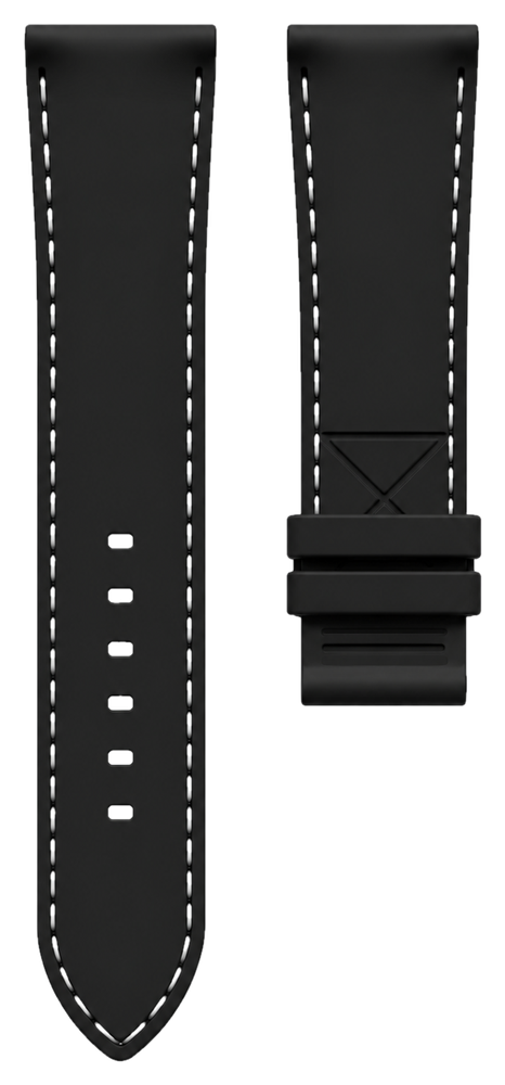 Black rubber watch strap for Patek Philippe 5524G