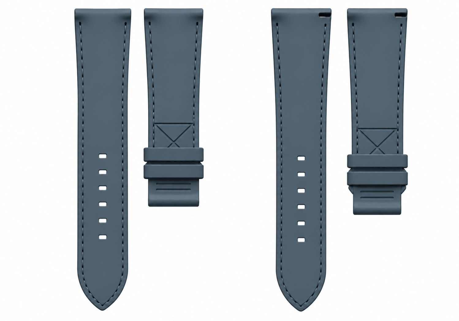 Slate Blue rubber strap, front and back